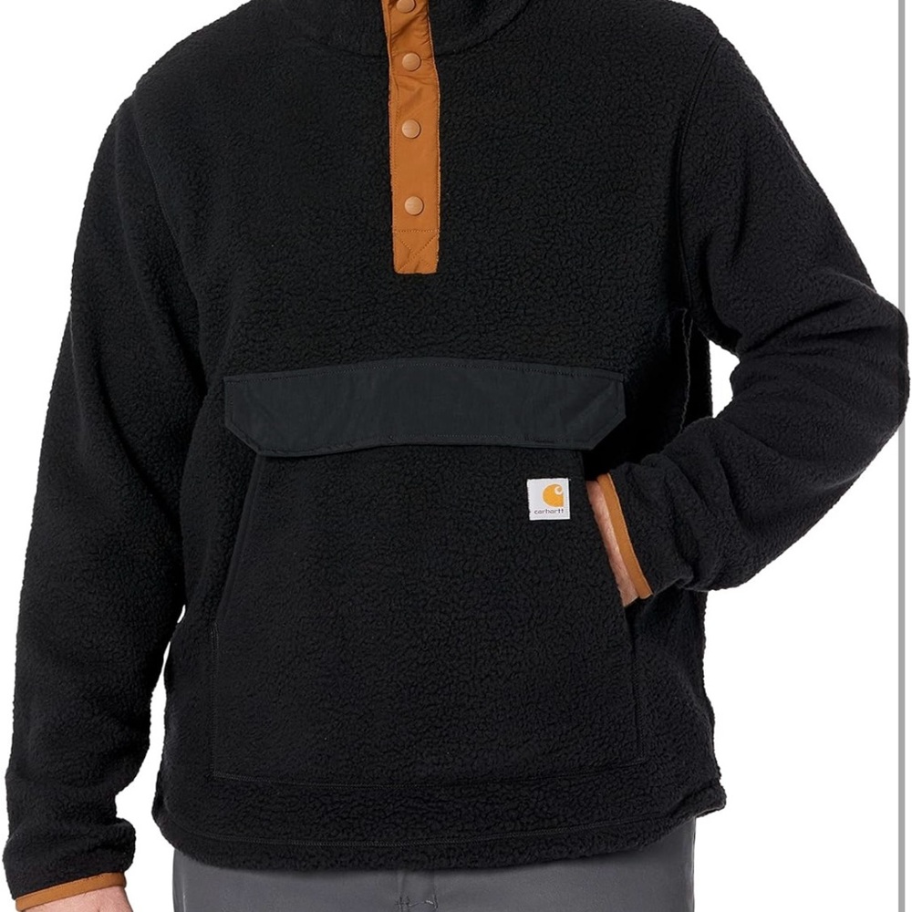 Carhartt Relaxed Fit Black and Brown Fleece Pullover. XL- nwt